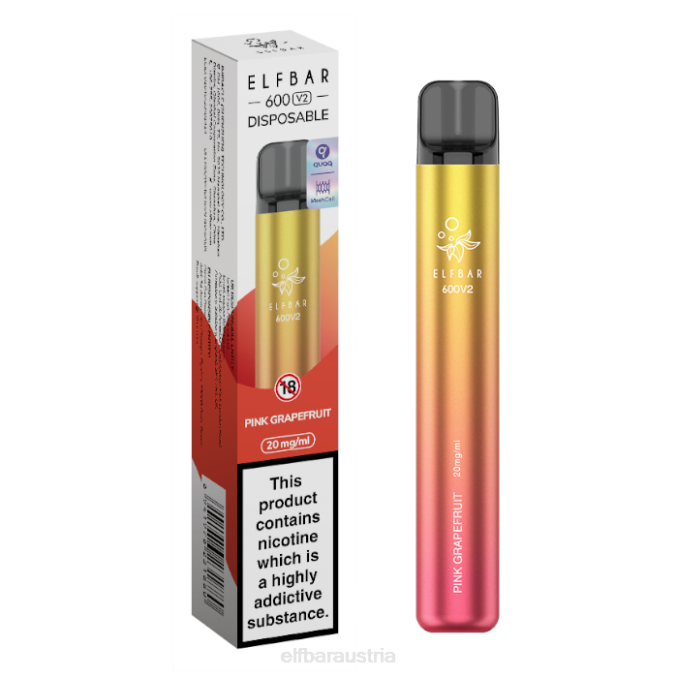 Elfbar 600v2 Einweg-Vaporizer – 20 mg 4840K19 rosa Grapefruit