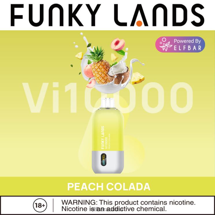 R06XV162 ELFBAR Funky Lands Einweg-Vape VI10000 Züge Pfirsich-Colada