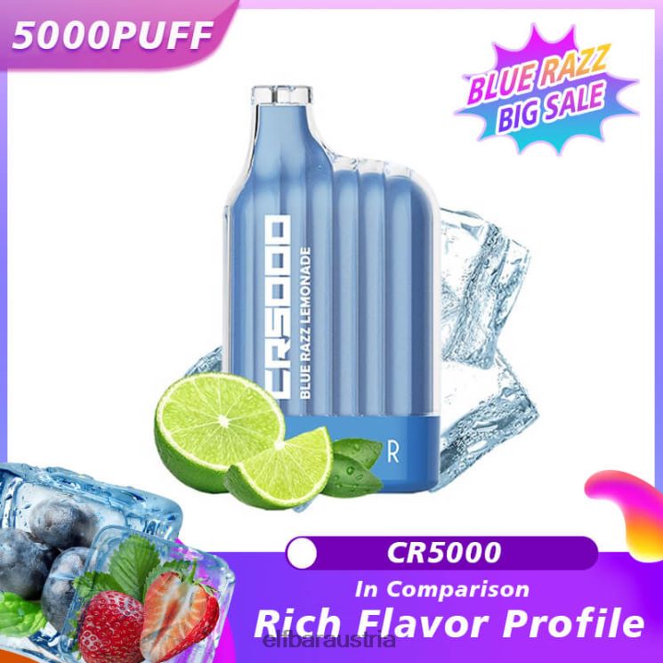 R06XV19 ELFBAR Bester Geschmack Einweg-Vape CR5000 Blue Razz Blue Razz Limonade