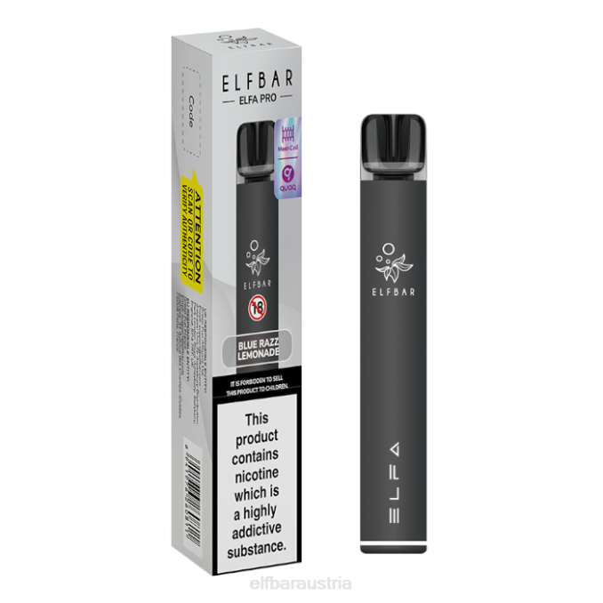 Elfbar Elfa Pro Pod Kit – wiederaufladbar 4840K68 Black + Blue Razz Limonade vorgefüllte Schote