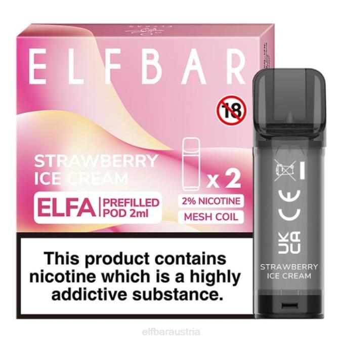 Elfbar Elfa vorgefüllte Kapsel – 2 ml – 20 mg (2 Packungen) 4840K115 Erdbeereis